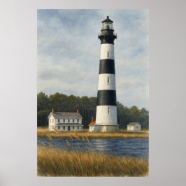 Bodie Island Lighthouse Watercolor Poster