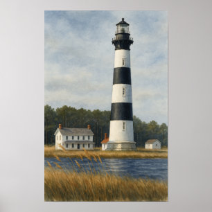 Bodie Island Vuurtoren Aquarel Poster