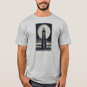 Bodie Island vuurtoren North Carolina Maan T-shirt