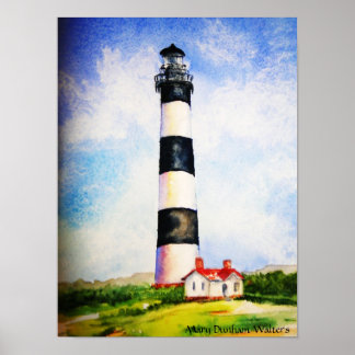 Bodie Lighthouse waterverf van Mary Dunham Walter Poster