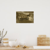 Bodie Mining Cart Sepia Poster (Keuken)