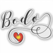 Bodø Flag Heart, Noorwegen, Bodö Sticker (Voorkant)