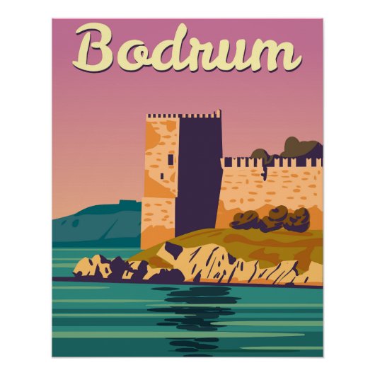 Bodrum Castle poster rétro, Turquie resort (Devant)