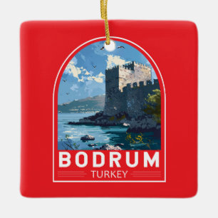 Bodrum Castle Turkije Reizen Kunst Vintage Keramisch Ornament