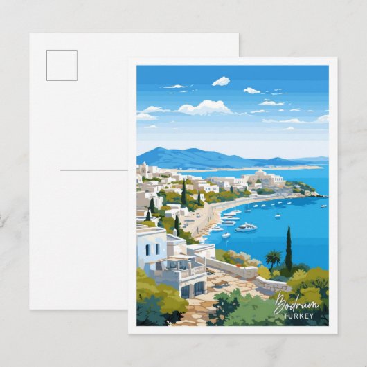 Bodrum Turkije Reizen  illustratie Briefkaart (Voorkant / Achterkant)