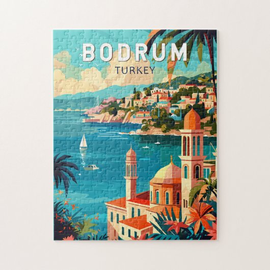 Bodrum Turkije Reizen Kunst Vintage Legpuzzel (Verticaal)