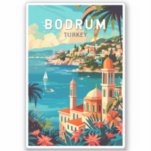 Bodrum Turkije Reizen Kunst Vintage Sticker