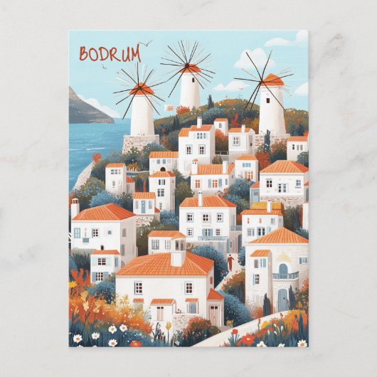 Bodrum Turkiye Travel Briefkaart (Voorkant)