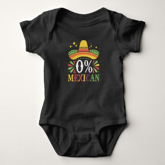 Body 0% Mexicain Zéro Pour Cent Drôle Cinco De Mayo (Devant)