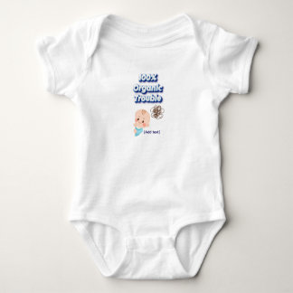 Body "100% Organic Trouble" Funny 3D Text Baby Bodysuit