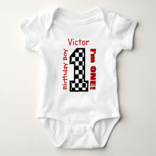 Body 1er Anniversaire GARÇONS Année Nom personnalisé V0