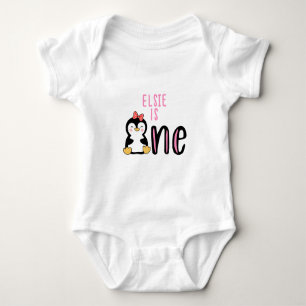 Body 1er Anniversaire Nom Penguin Cute