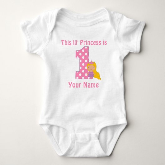 Body 1er Anniversaire Princesse Filles Chemise personna (Devant)