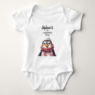 Body 1er noël personnalisé mignon pingouin