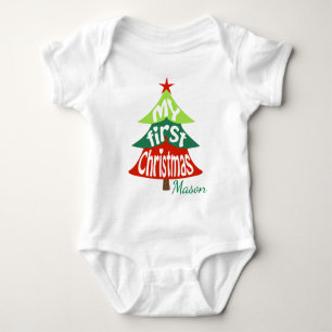 Body 1er vêtement de Noël pour bébé Arbre de Noël
