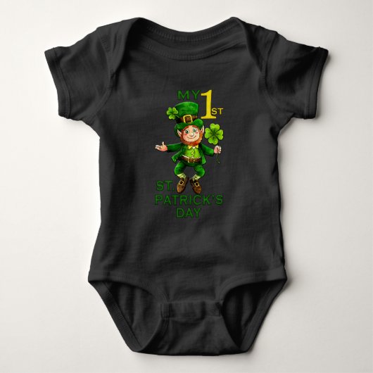 Body 1ère St. Patrick's Day Leprechaun Baby Bodysuit (Devant)