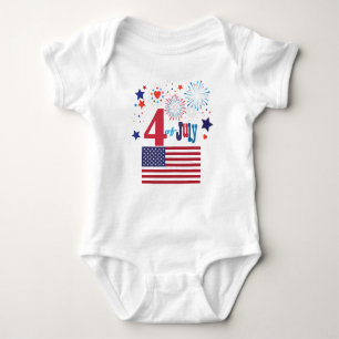 Body 4 juillet feux d'artifice américains de drapeau de