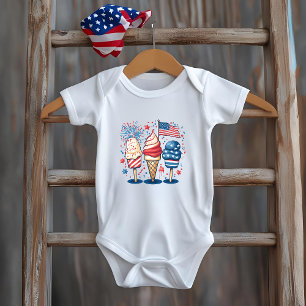 Body 4 juillet Sweet USA Ice Cream Baby Bodysuit