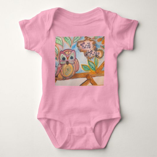 Body 6. Bodysuit pour bébé fille Twit Twoo Owl (Devant)