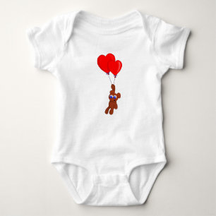 Body A Teddy Bear Holding Heart Shaped Balloons
