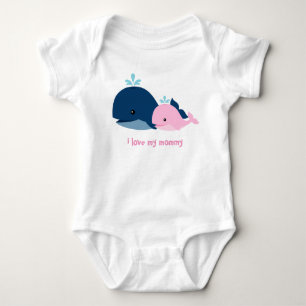 Body Adorable baleines rose et bleue