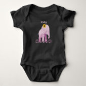 Body Adorable bébé fille éléphant avec nom (Devant)