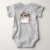 Body Adorable lapin flop avec tulipe rose (Dos)