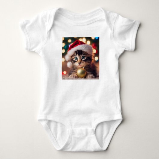 Body Adorable Tabby Kitten avec Santa Hat, Kitty Cat (Devant)