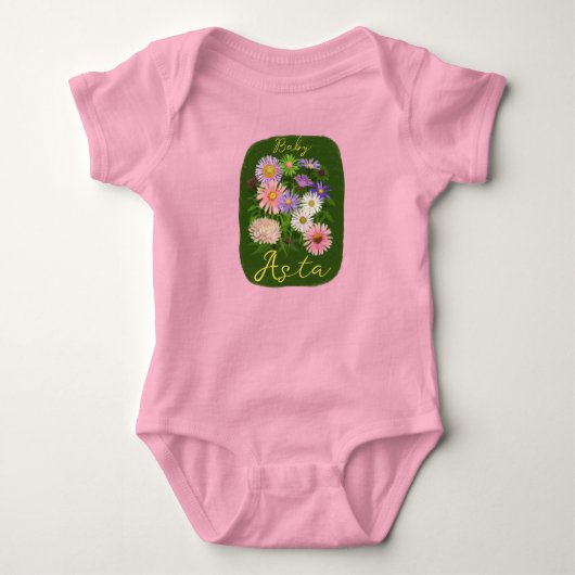 Body Adorables bodysuits bébé fleur rose asters  (Devant)