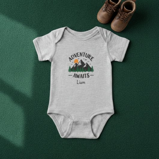 Body Adventure Awaits Mountains Personalized Bodysuit
