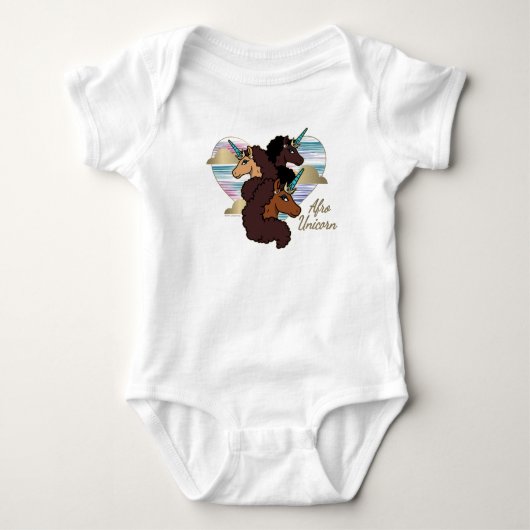 Body Afro Unicorn Trio Coeur Design (Devant)