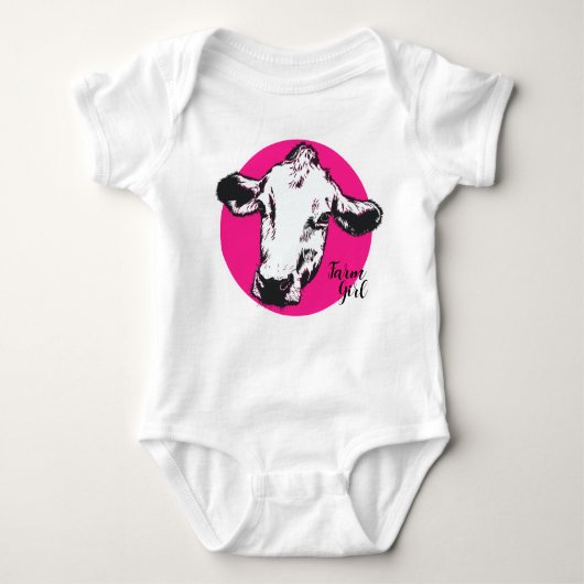 Body Agritourisme Costume bébé Vache rose (Devant)