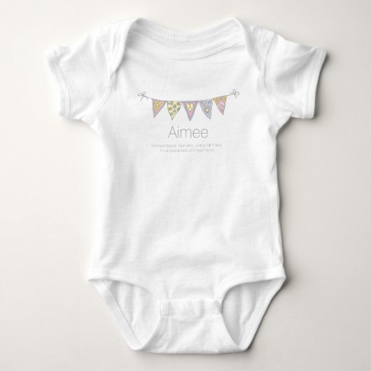 Body Aimee nom fille signification bunting drapeau t-sh (Devant)