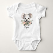 Body Ajouter Baby Name, Baby Koala avec fleurs (Devant)