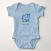 Body Ajouter le nom Steam Train Engine Baby Blue Bodysu (Devant)