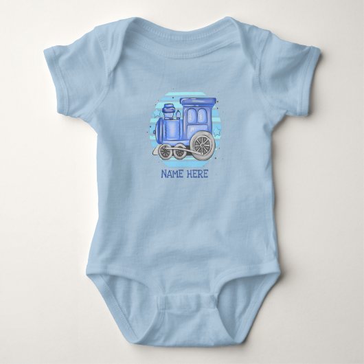 Body Ajouter le nom Steam Train Engine Baby Blue Bodysu (Devant)