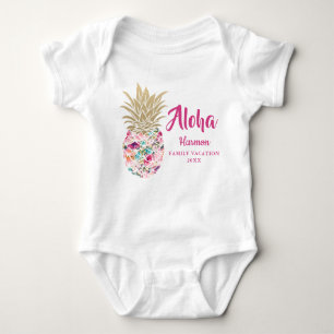 Body Aloha Rose Ananas Famille Vacances Personnalisé