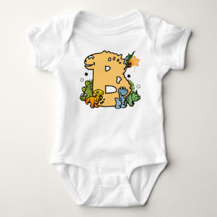 Body Alphabet Dino pour bébé avec nom Commençant par B