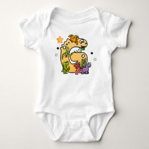 Body Alphabet Dino pour bébé avec nom Commencer par G