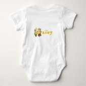 Body Alphabet Dino pour bébé avec nom Commencer par H (Dos)