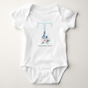 BODY ALPHABÈTES FLORAUX BLEUS DOUX NOM LETTRE T