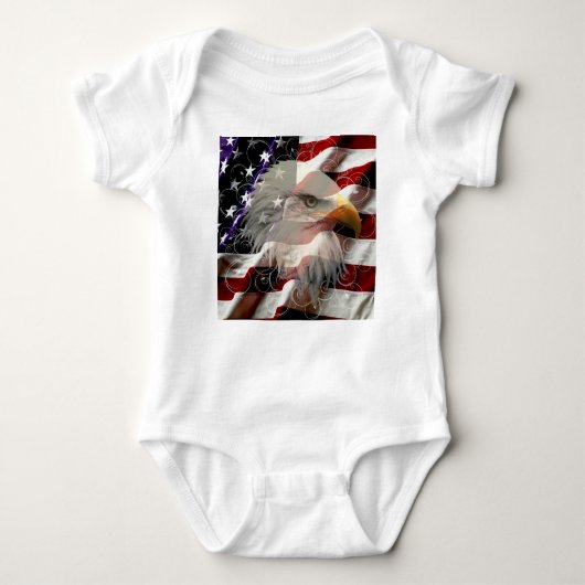 Body American Eagle Drapeau Costume corporel bébé (Devant)