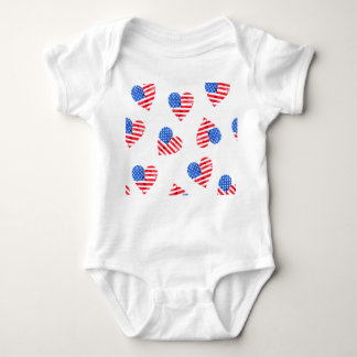 Body American Flag Hearts Aquarelle en toute transparen