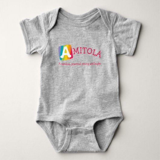 Body Amitola unisex rainbow nom de bébé (Devant)