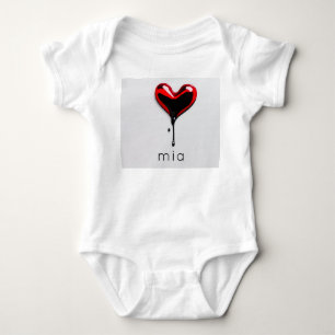 Body amour coeur monogramme nom simple moderne minimal