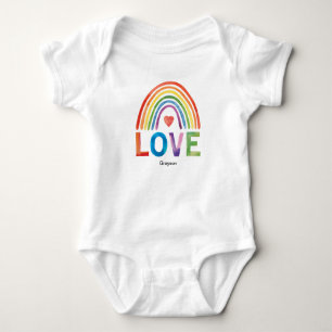 Body AMOUR Couleur Vive Arc-en-Ciel Aquarelle Enfant Bé