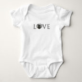 Body Amour, O est cœur photo Script personnalisé noir (Devant)