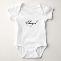 Angel noir script texte blanc mignon