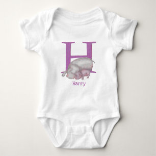 Body Animal ABC H est pour hippo bébé bodysuit