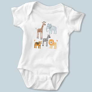 Body Animaux mignons de safari bébé aquarelle
